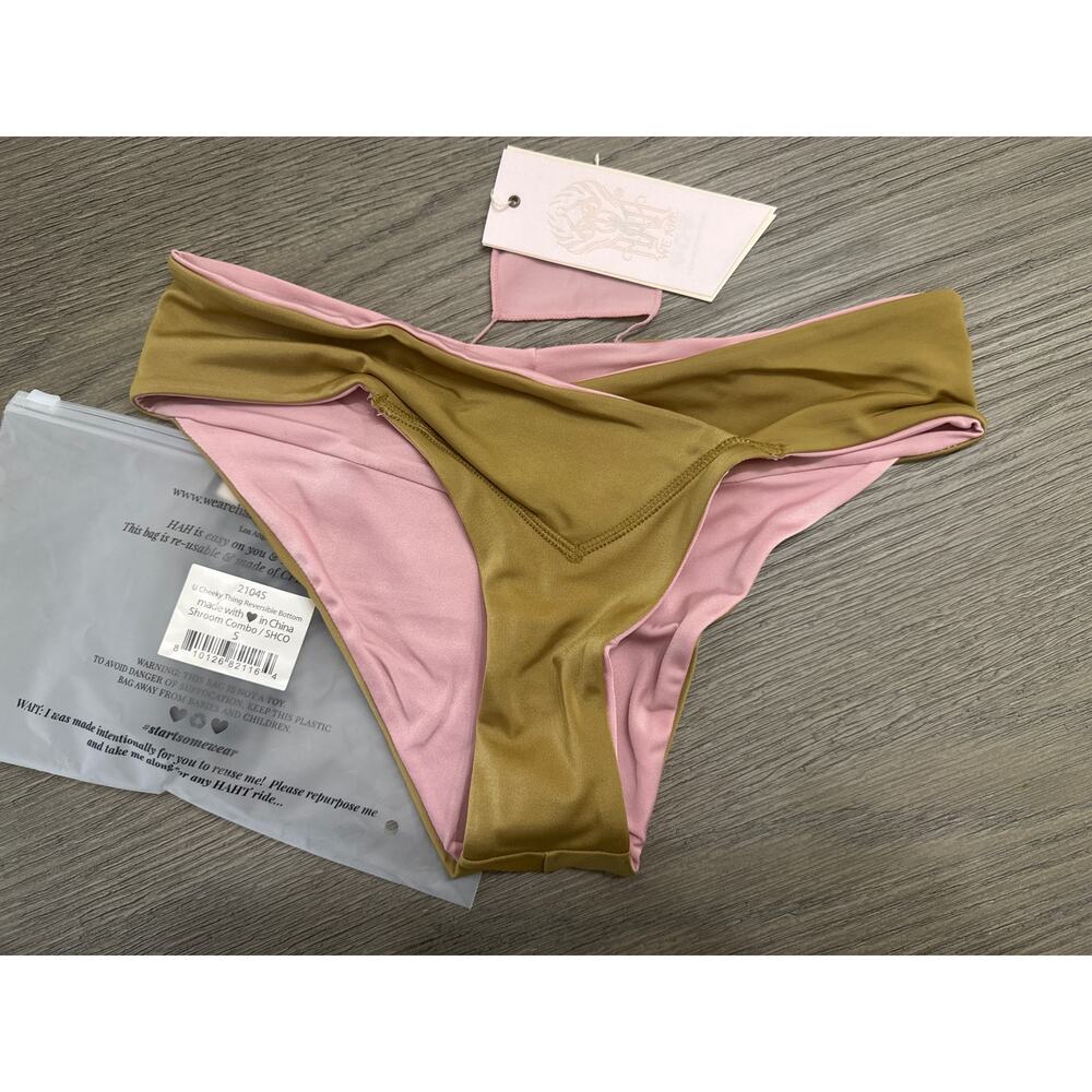 We Are HAH U Cheeky Thing Reversible Bottom Brown & Pink Shroom Combo, Small